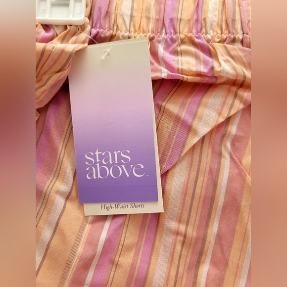 NWT Ladies Multicolor Sheeting Pull-on Drawstring Embellished Shorts Sz Medium - Picture 7 of 8